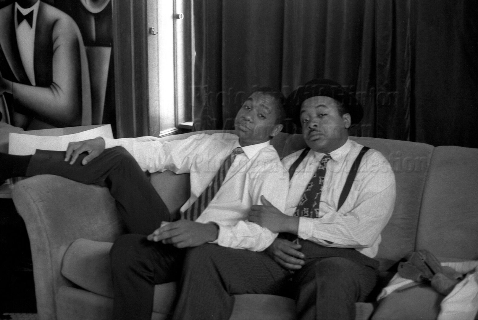 Photo by Milt Hinton<br>
© Milton J. Hinton<br> Photographic Collection <br><b class="captionn">Branford Marsalis and Jeff “Tain” Watts, NYC 1988</b>
